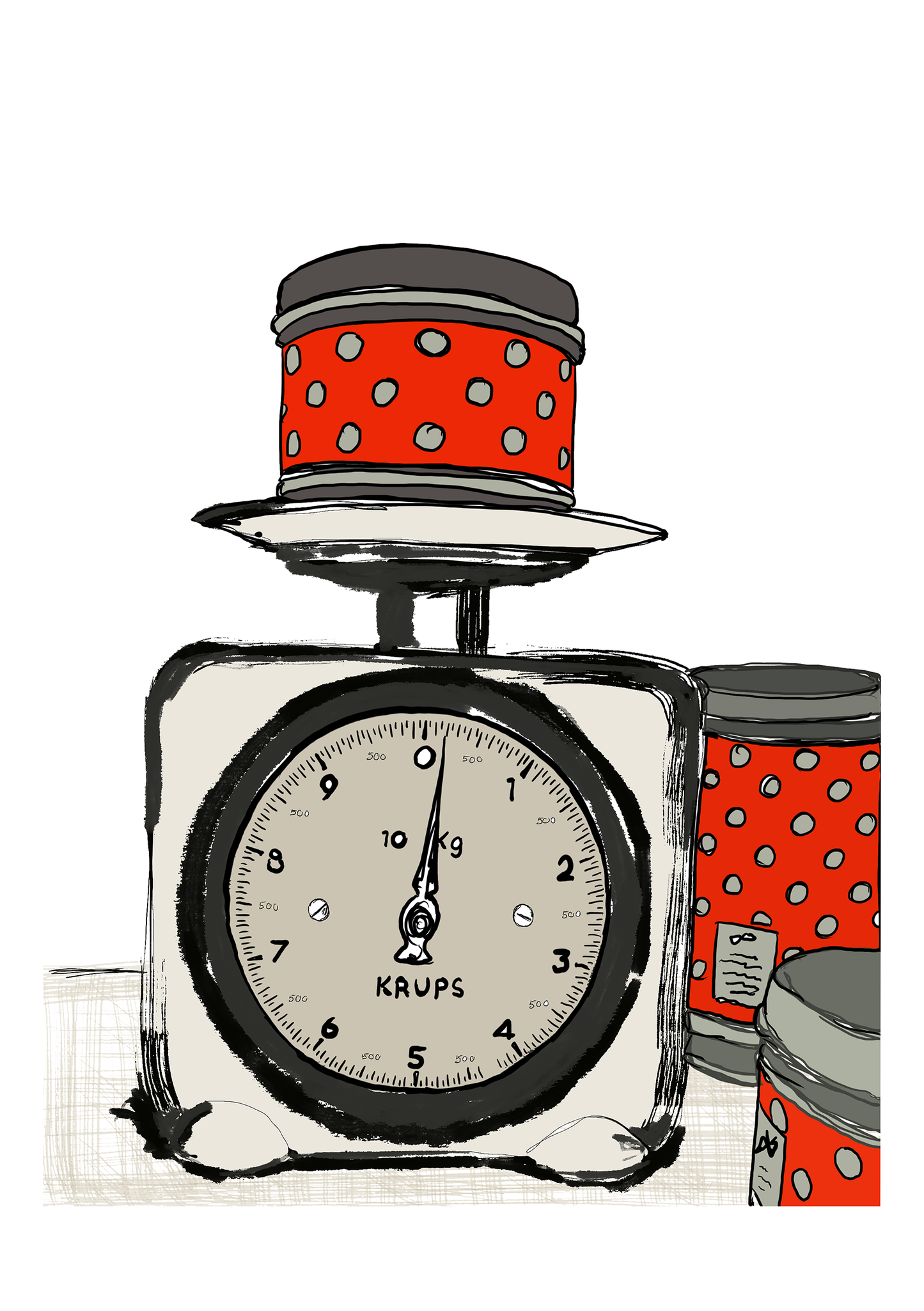 Vintage scale- red