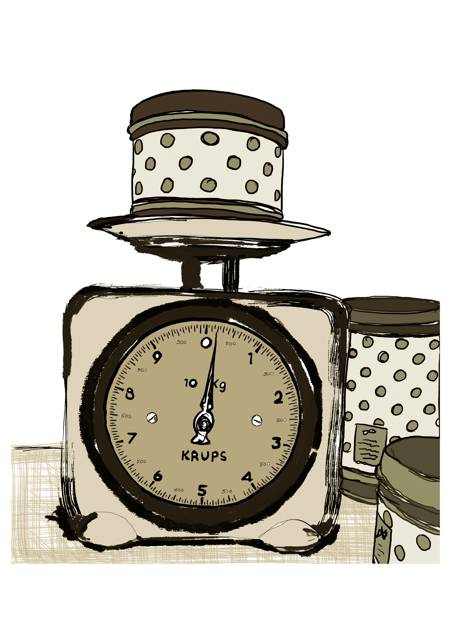 Vintage scale- white