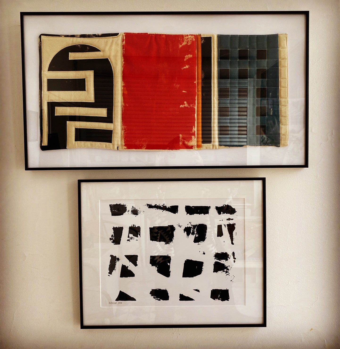 Gate - framed textile art work