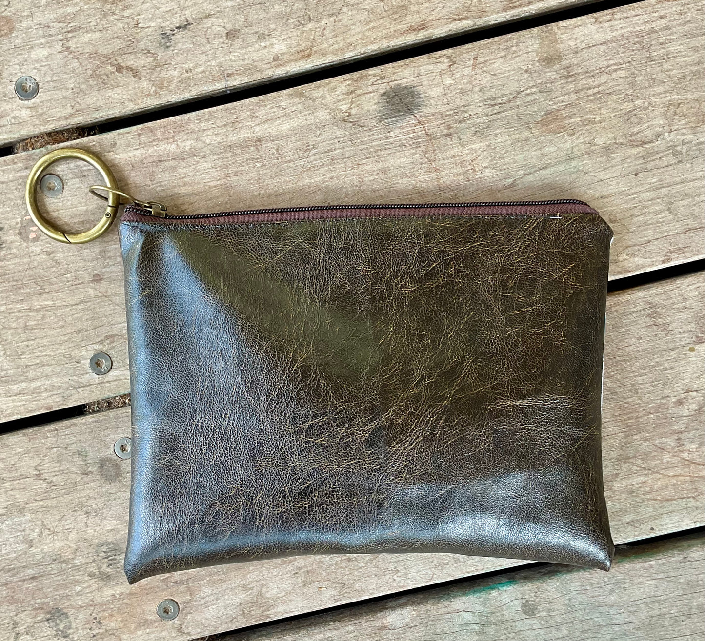 Hand crafted vegan clutch
