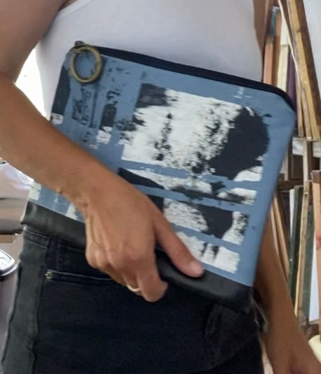 Hand crafted and printed vegan clutch
