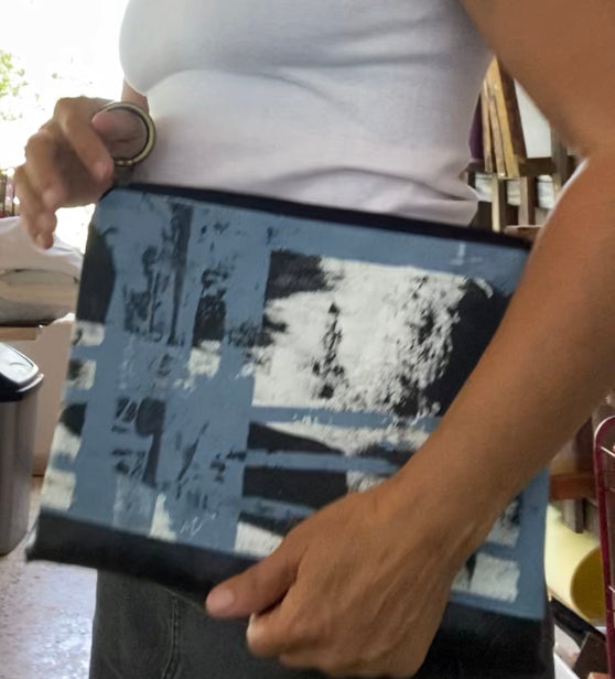 Hand crafted and printed vegan clutch