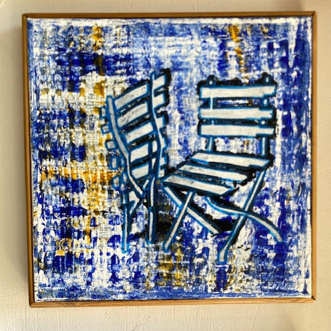 Folded Chairs in blue
