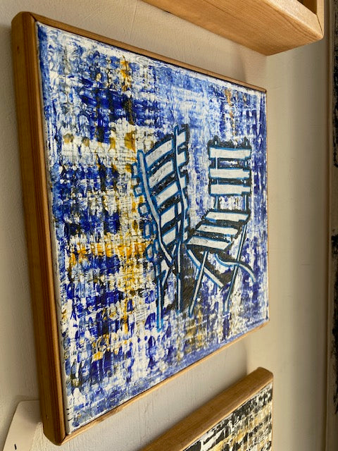 Folded Chairs in blue