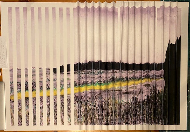 landscape- folded paper print