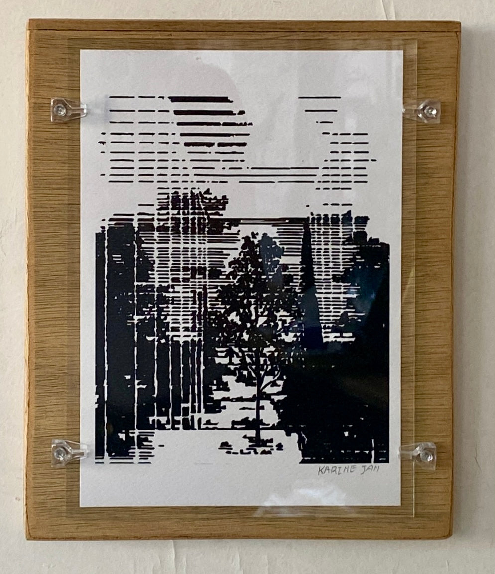 Barcode tree on wood