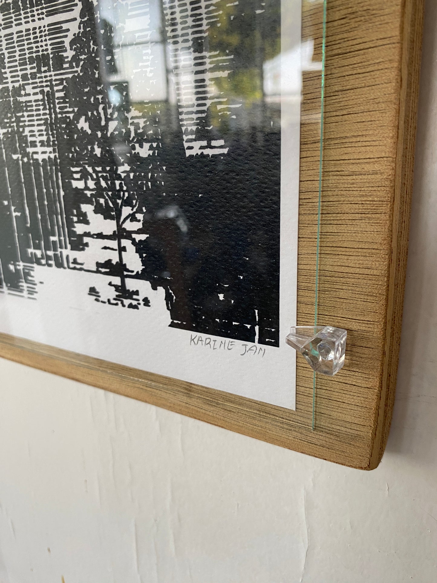 Barcode tree on wood