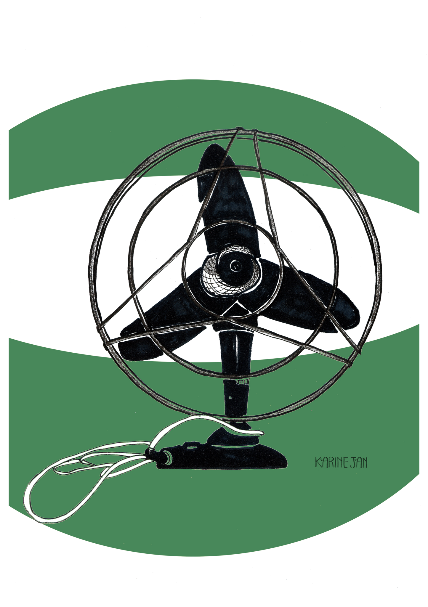 Vintage Fan - green