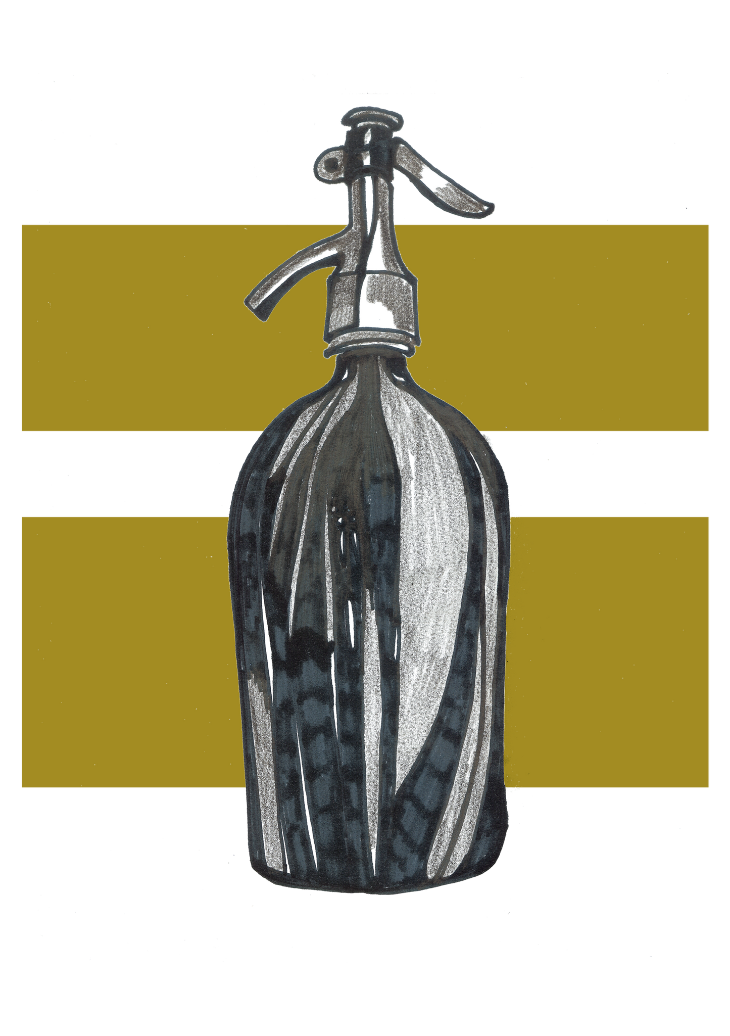 vintage soda bottle - mustard