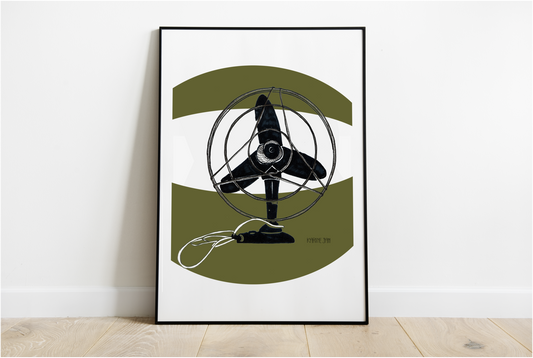 Vintage Fan - olive green