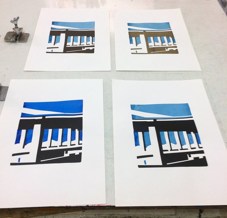 Site- screen print -blue
