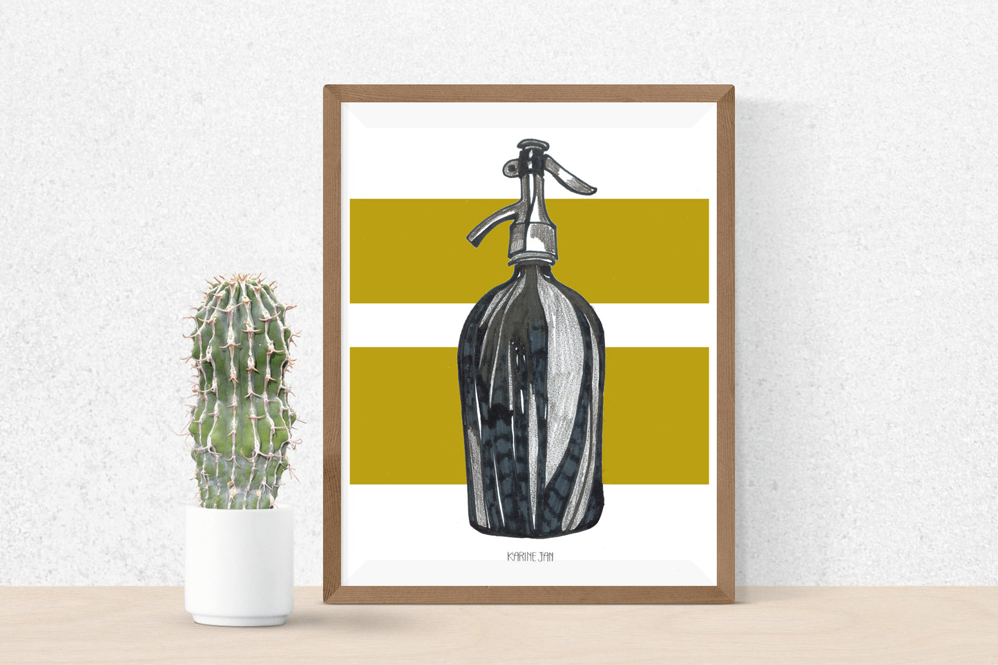 vintage soda bottle - mustard