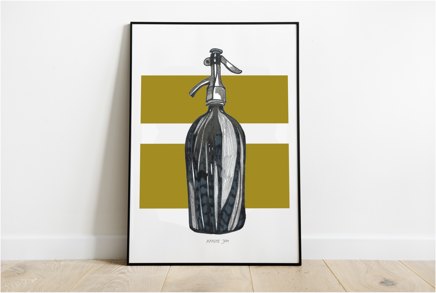 vintage soda bottle - mustard